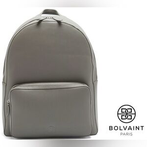 Bolvaint Jordane Unisex Backpack 100% Top Grain Leather In Taupe/Gray MSRP $1800